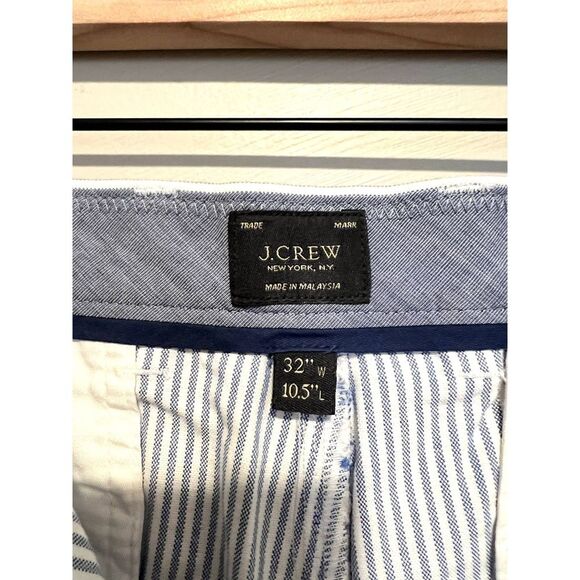 NWT J.Crew Men's 10.5" Shorts in Blue Stripe Catalina Waist 32 - Picture 5 of 12
